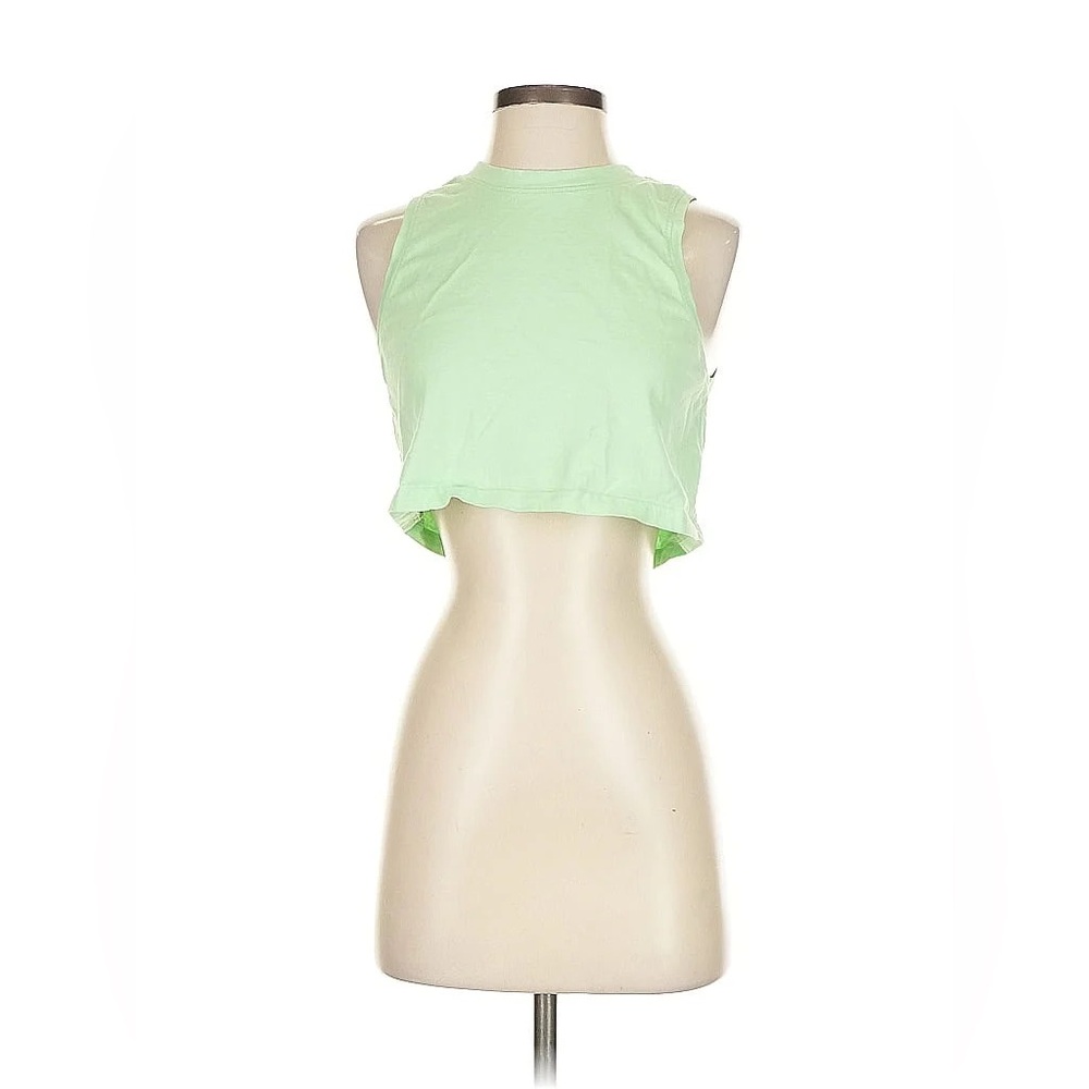 Open Edit Cropped Tank Top Sleeveless Lime Green XS